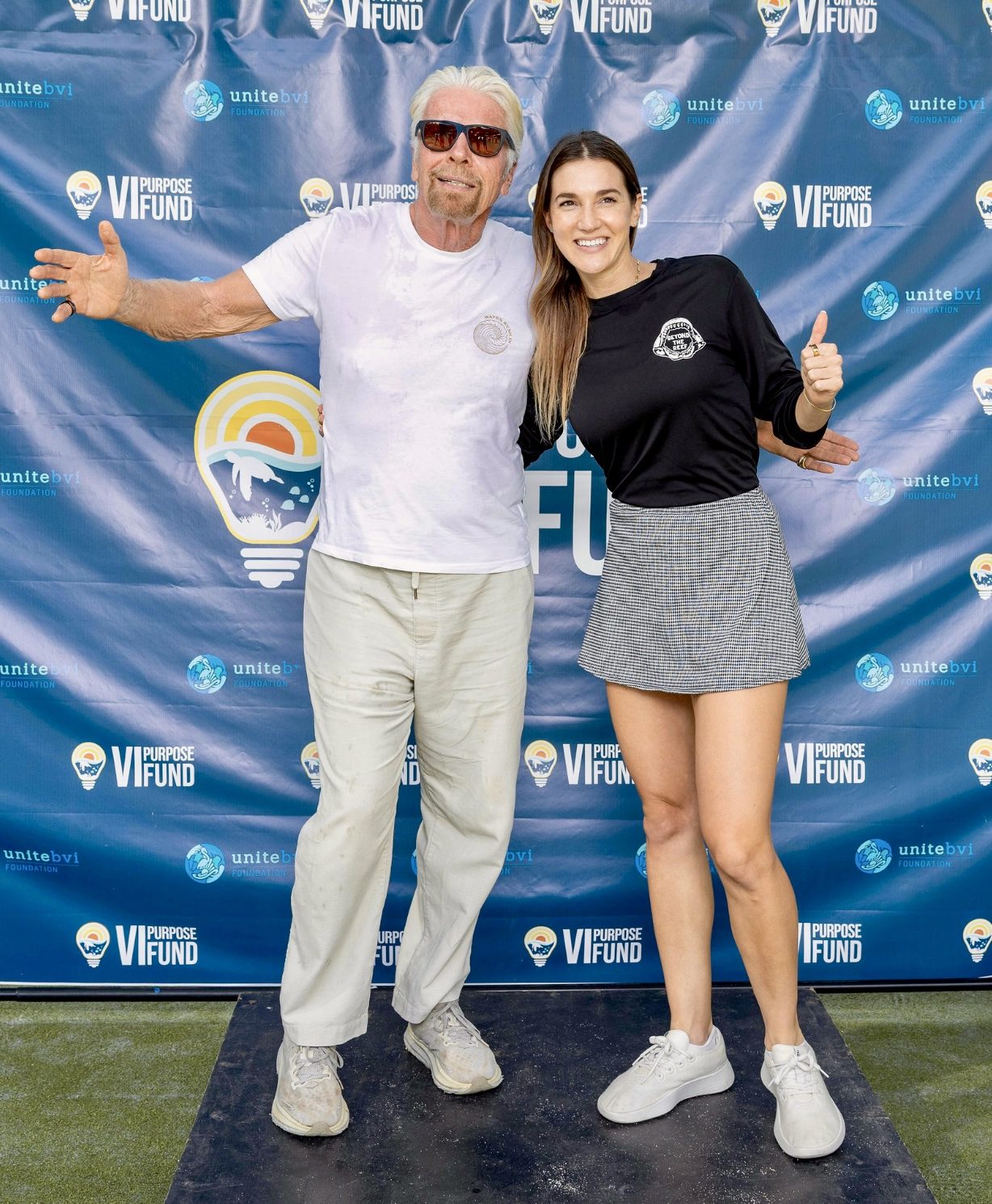 Kendyl Berna with Sir Richard Branson at the VI Purpose Fund